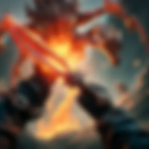 A gamer holding the Bloodhound Fang weapon in a fantasy setting of Elden Ring, showcasing its sleek design and glowing effects while battling a creature