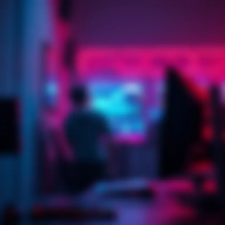 A gamer stepping away from their computer with a thoughtful expression, highlighting the trend of taking breaks in gaming.