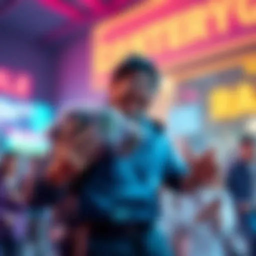 A happy gamer holding multiple in-game caches with excitement after a quick raid