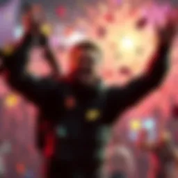 A gamer celebrating after completing Metal Gear Solid 4, showing joy and excitement.