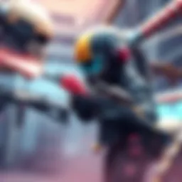 A graphic showing the 10-year player charm interacting with various weapons in a game, highlighting clipping issues,