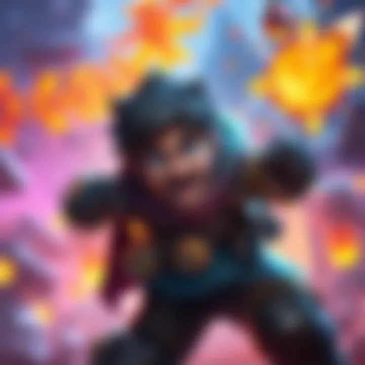 A character in a game humorously chasing a glowing lore item, looking frustrated yet amused, surrounded by exaggerated game elements.