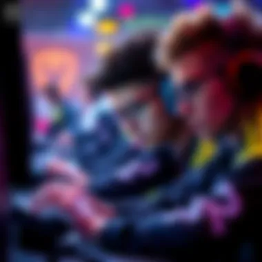 Player competing in a game A player intensely focused on their game, showcasing skill and determination in a competitive environment