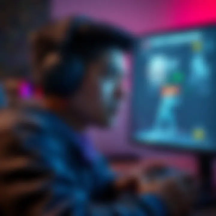 A gamer looks worried while playing on a gaming console, showing frustration with long wait times for matches. The screen displays a matchmaking interface.