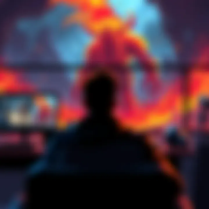 A player sits in front of a gaming screen, looking puzzled as they consider the impact of avoiding crafting on their strength build. The Fire Giant is visible in the background, representing a tough c...