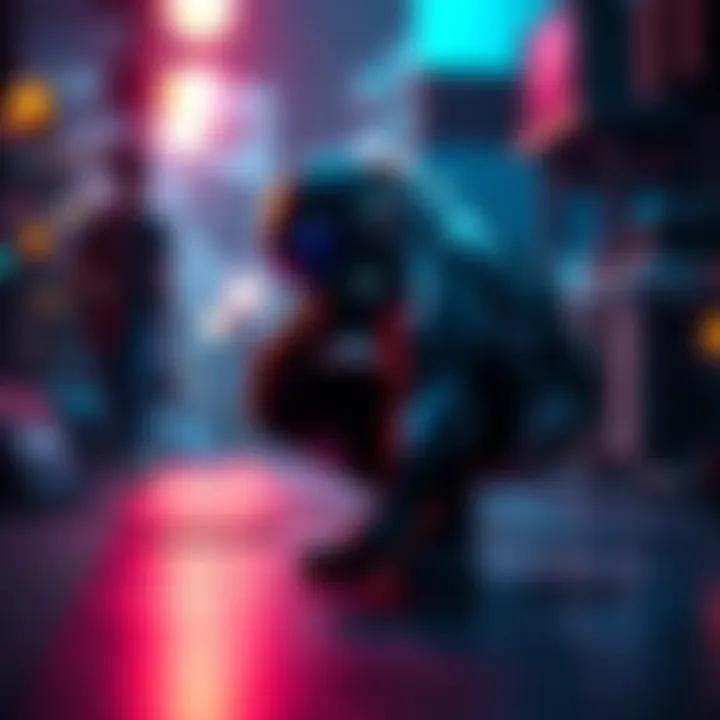 A gamer crouching while playing a video game, focusing on movement mechanics