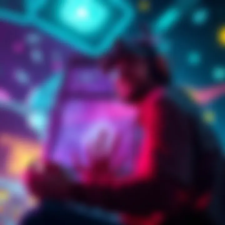 Player enjoying DC Final Transmission A gamer immersed in the dark atmosphere of DC Final Transmission, surrounded by alien art and visuals, reflecting excitement after gameplay.