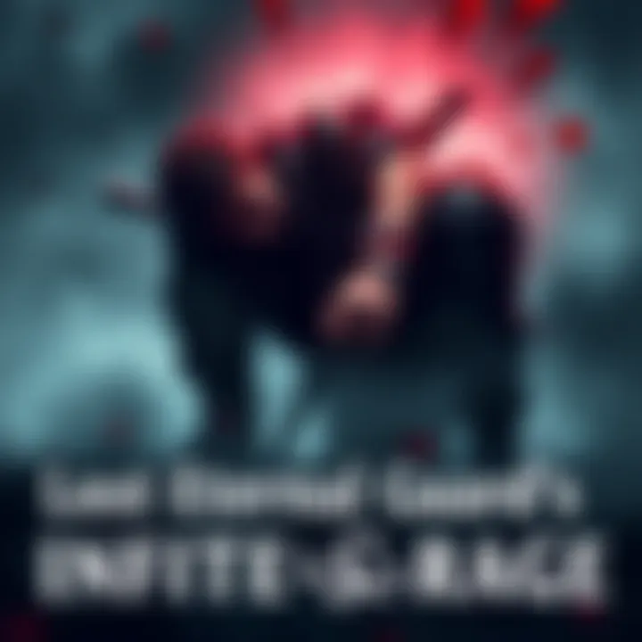 A character collapses in a dark environment, surrounded by ominous fog, representing the challenges of Lost Eternal Guard's Infinite Rage.