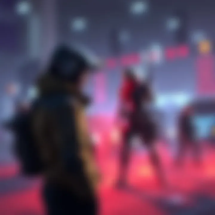 A player stands in a game environment, contemplating whether to defend themselves against an aggressive opponent or to surrender for a friendlier interaction.