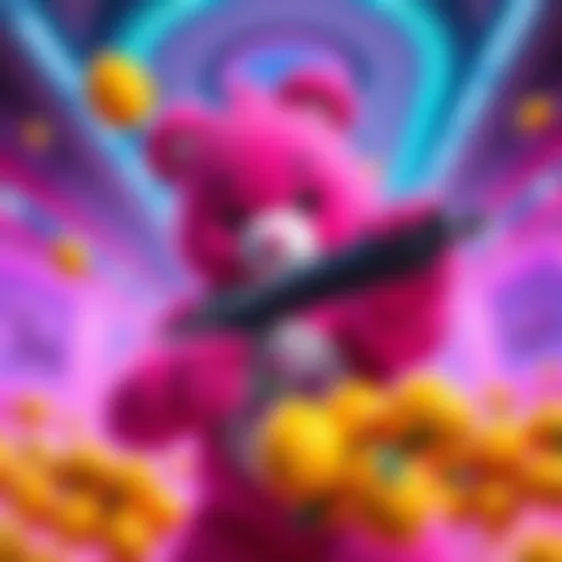 A player in a colorful carebear lobby retaliates against an unexpected attack, showcasing lemons as loot from the encounter.