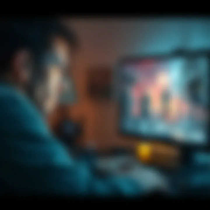 Player disappointed with Resident Evil 8 A gamer looking frustrated while playing Resident Evil 8 on a computer, with the game's screen showing a typical zombie scene