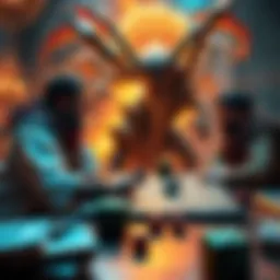 A tabletop game scene where a player expresses concern to a DM about a powerful monster in their campaign, with dice and game materials on the table.