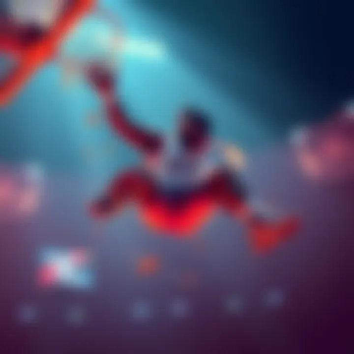 Player using dunk emote A player performing the second dunk emote, showing a surprising glitch with animated effects and unusual movements.