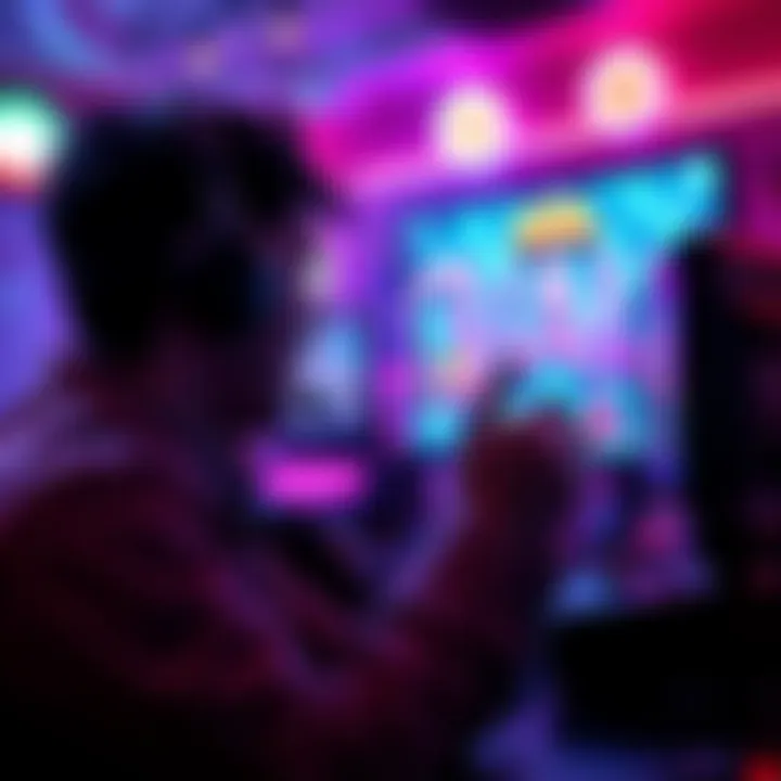 Player enjoying Baal game A person focused on playing Baal, showing excitement and engagement with the game on screen.