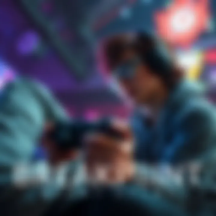 Player enjoying Breakpoint gameplay Gamer immersed in Breakpoint, focused on the action with a controller in hand