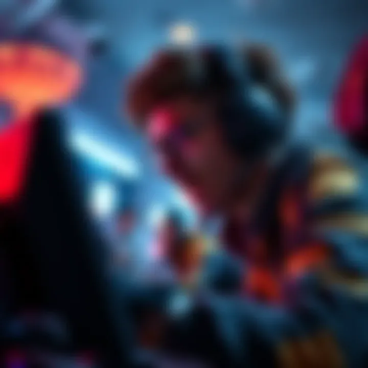 A gamer focused on the screen, immersed in intense gameplay of The Finals, showing excitement and engagement.