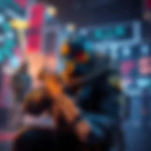 A gamer engaged in the EoF campaign, showcasing their character in a vibrant gaming environment with gear and weapons visible.