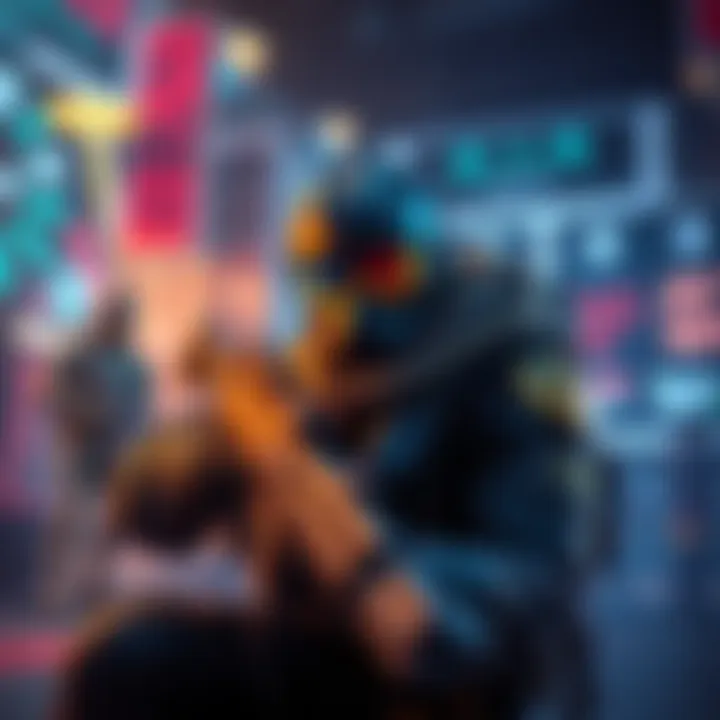 A gamer engaged in the EoF campaign, showcasing their character in a vibrant gaming environment with gear and weapons visible.