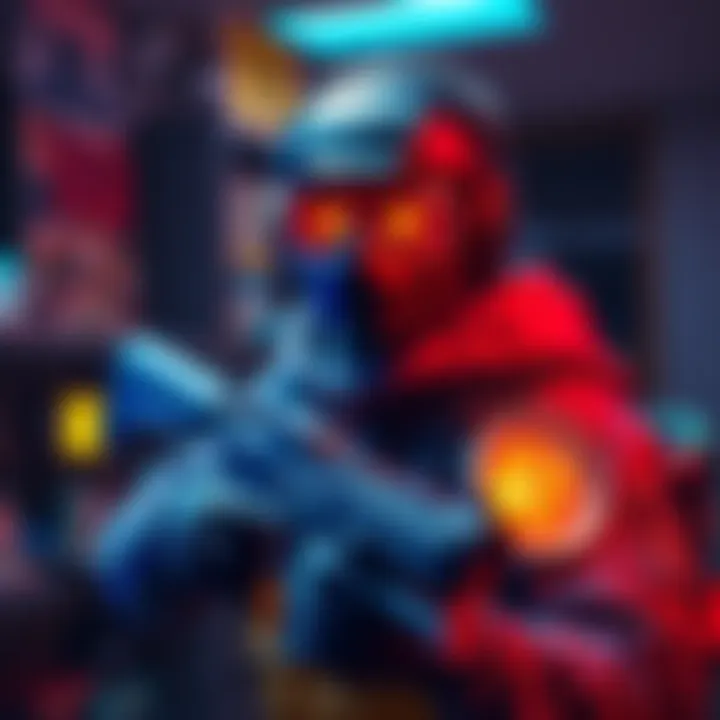 A gamer showcasing unique exotic class items in a video game setting