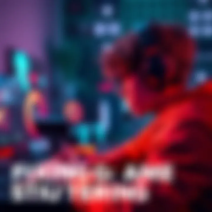 Player experiencing game stuttering A gamer frustrated by stuttering issues on their screen, with a gaming setup in the background.