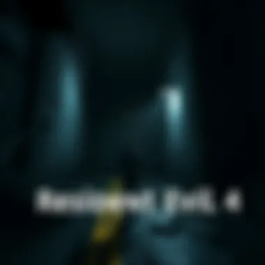 A character in Resident Evil 4 walking through a dark, eerie environment without guiding yellow paint