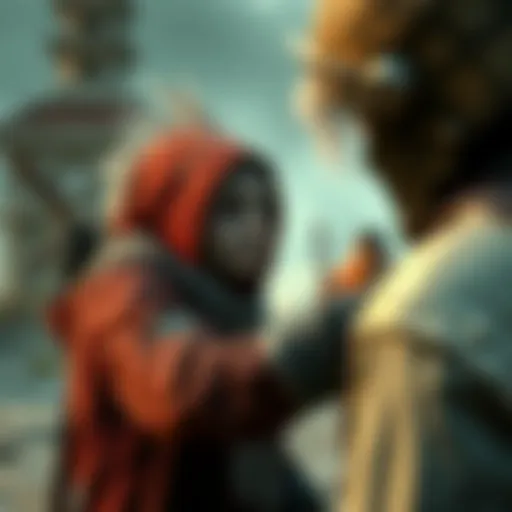 A player in a fantasy game is confronted after attacking an old lady character named Gerda, highlighting the moral dilemma in gaming.