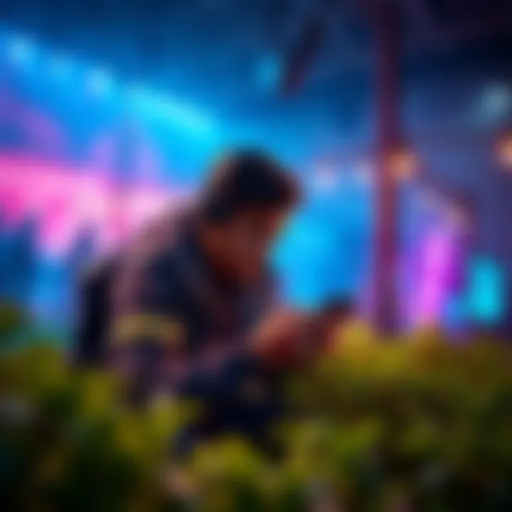 Gamer focused on improving skills in an immersive gameplay environment for aura farming