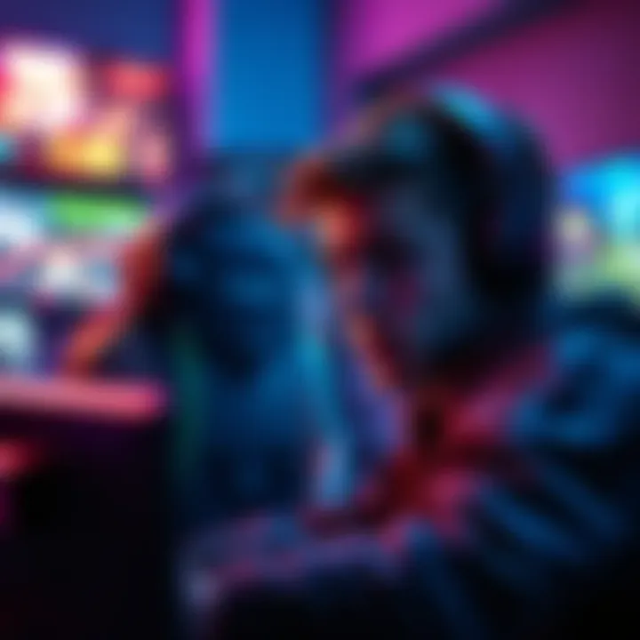 A gamer looks anxious while playing a video game, showing concern after joining a match that just ended.