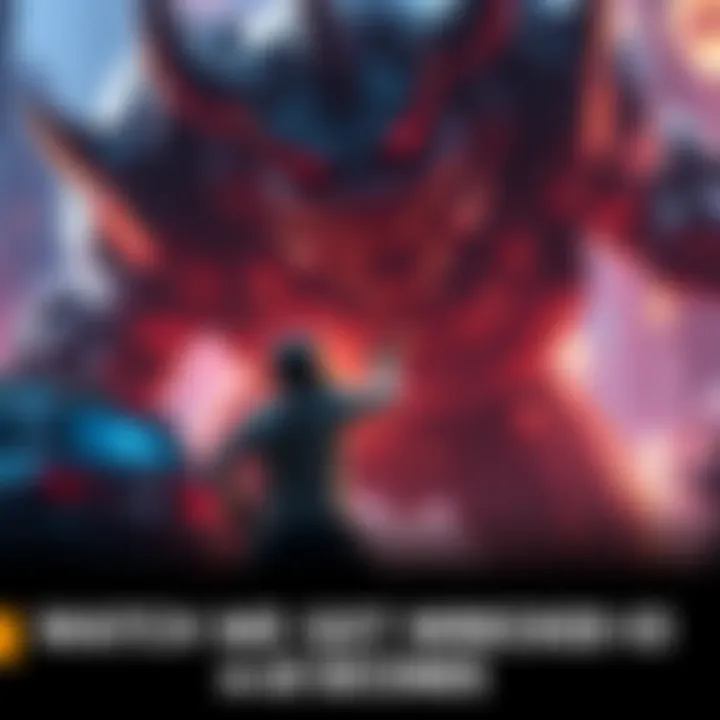 Gamer facing a large, menacing boss character in an action-packed scene