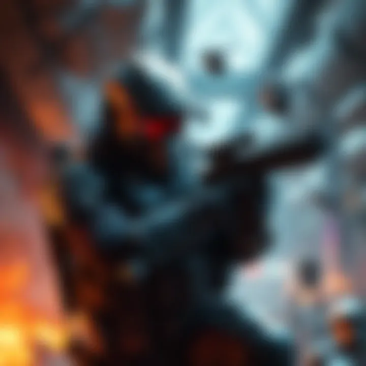 Player finding armor in assault mission A player character scavenging for armor during an intense assault mission.