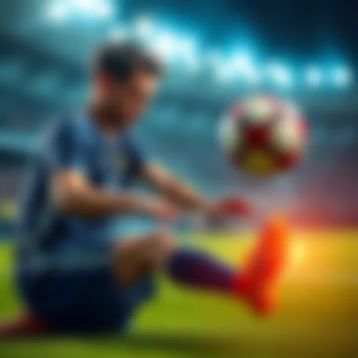 A player focusing on their first touch during gameplay, showcasing ball control and skill improvement.