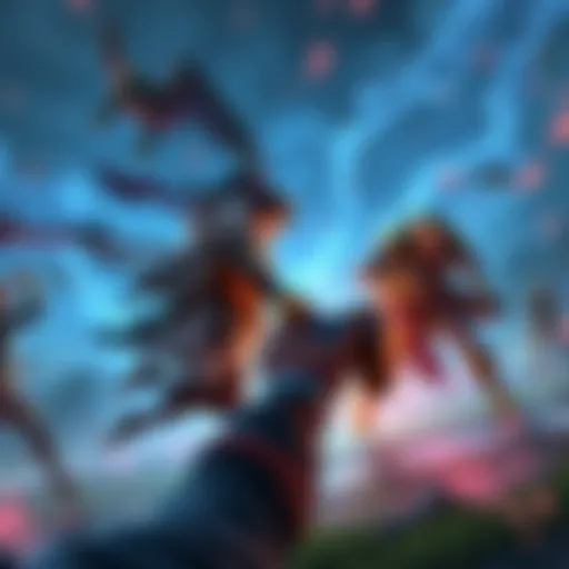 A gamer controls a flanker character, like Genji or Shion, positioned in the main lane of a game battlefield instead of flanking the enemy. The scene shows action and tension as teammates engage in co...