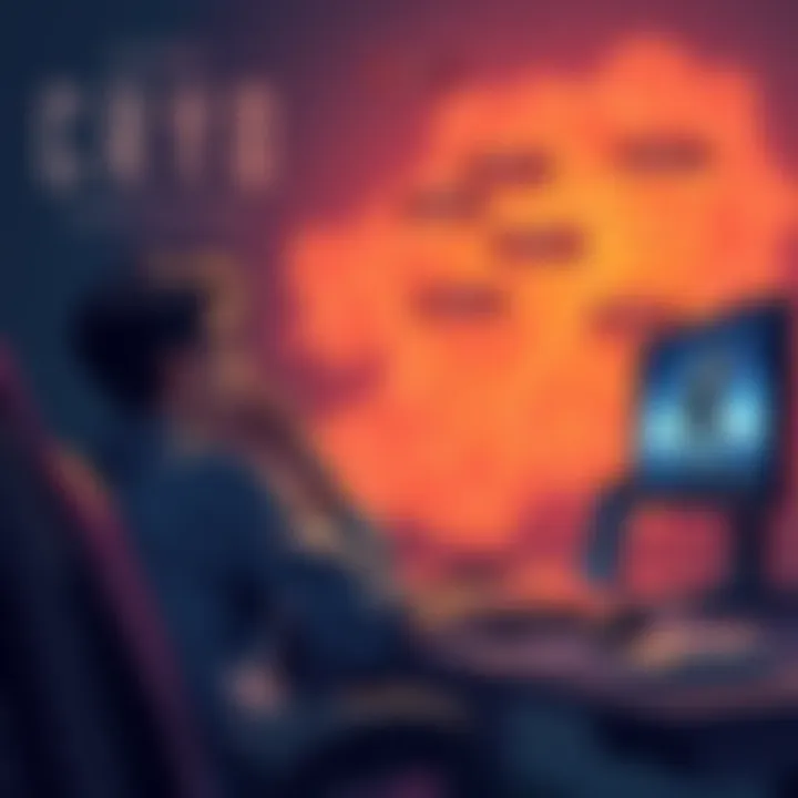 A player sitting at their gaming setup, looking disappointed while viewing the Cryo Archive map on screen, with loot icons scattered and low exfil rates displayed.