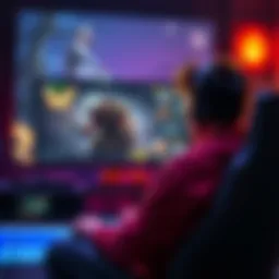 A gamer sitting in front of a screen showing Elden Ring gameplay, looking frustrated with the slow combat mechanics.