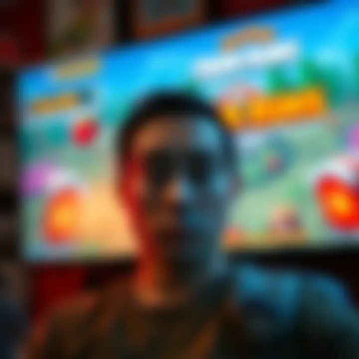 Player Frustrated After Farm Runs A player looks frustrated in front of a computer screen showing a game after multiple runs for a character named Charlie