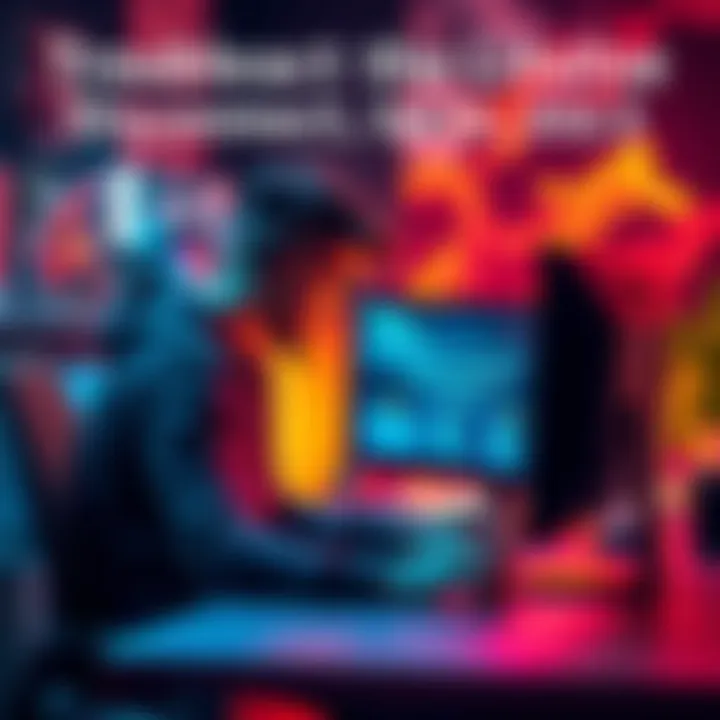 Player frustrated with gaming disconnects A gamer sitting at a desk, looking frustrated at a computer screen showing a disconnect error message