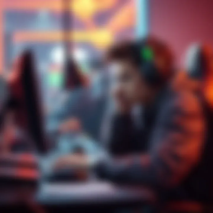 Player in frustration at C1 rank A player sits at a gaming desk looking frustrated while playing a competitive game, showing signs of struggle and determination to improve