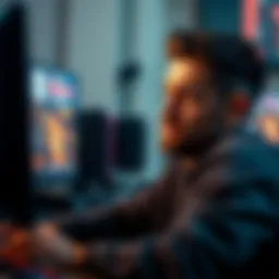 A gamer looking distressed while playing Crusader 3, showing signs of frustration from a recent match, with a computer screen displaying the game's interface in the background.