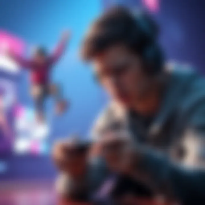 Player frustrated with game controls A gamer showing frustration while trying to perform a jump in a video game, with controllers in hand and a focused expression