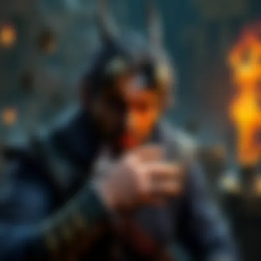 A depiction of a frustrated player interacting in Elder Scrolls Online, expressing dissatisfaction with weapon leveling, surrounded by in-game elements.