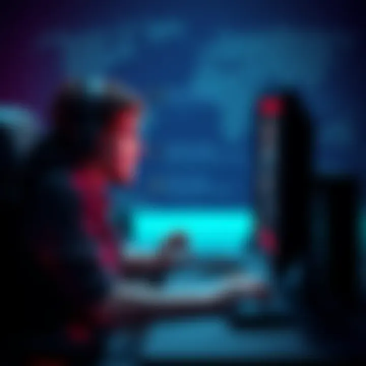 A gamer shows signs of frustration, sitting at a computer with Largo's character on the screen, surrounded by negative comments from other players