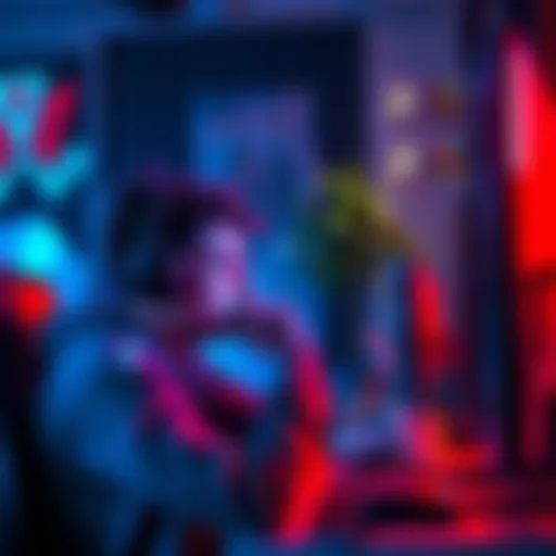 A gamer contemplating their main class choice while playing on a computer, showing reflection and nostalgia.