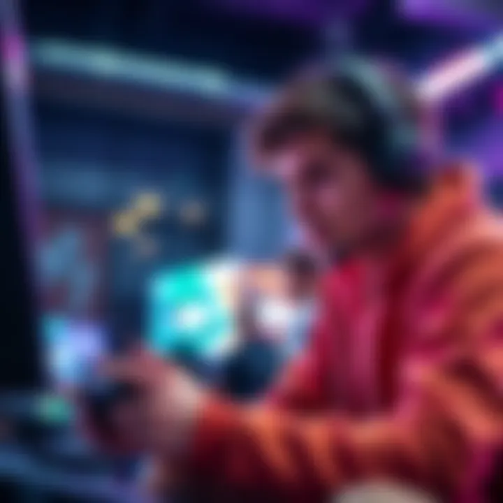 A gamer focused on mastering the half flip technique while using a controller, looking frustrated at the screen.