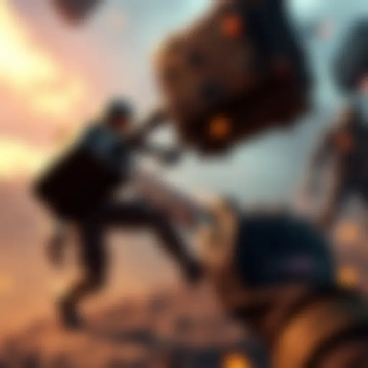 An intense scene showing a player swinging a Hammer weapon against an enemy in a game environment