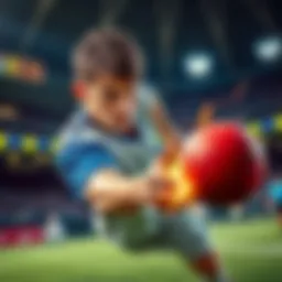 A player with a determined expression strikes a ball, illustrating the concept of ball boop damage in relation to speed.