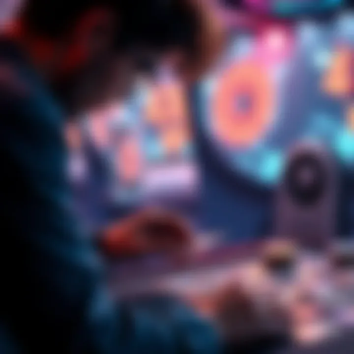 A player looking at a game board with cards, focused on enhancing their strategy in Series 3.