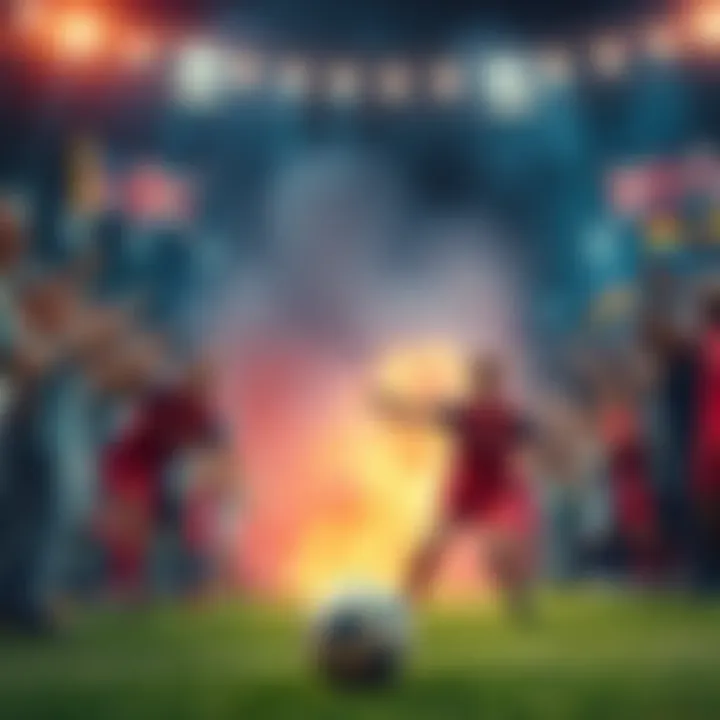 A player known as 'that one guy' focuses intently on the ball during a dynamic moment in the match, surrounded by cheering fans and teammates.