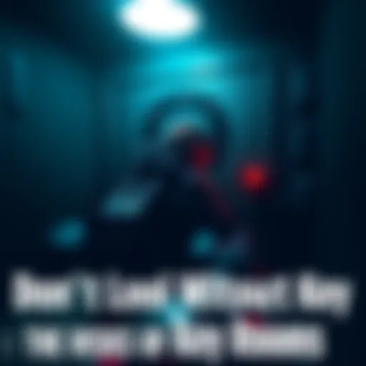 A gamer looks at a locked door in a dimly lit gaming environment, showing caution before attempting to loot.