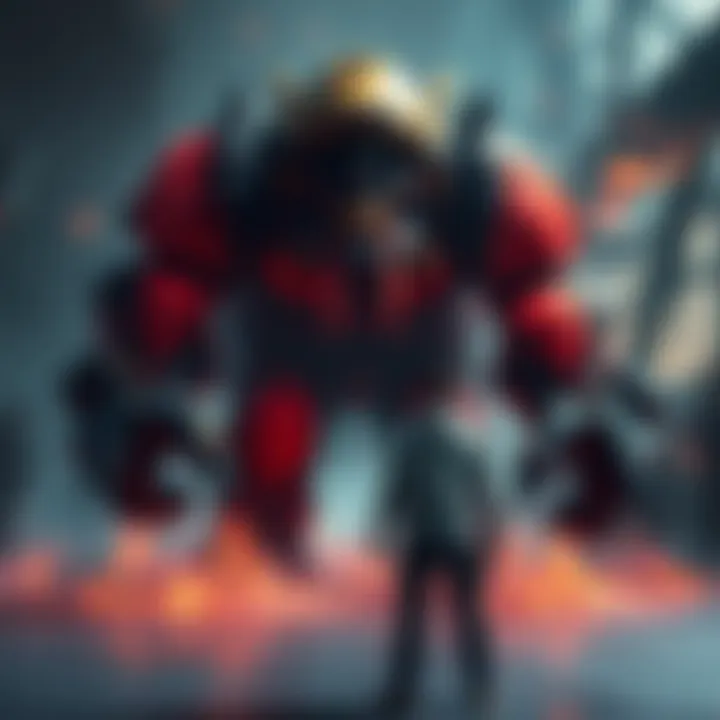 A player stands ready to confront a large, imposing juggernaut character in a game setting, highlighting surprise and tension on Day 1 of the Dread community launch.