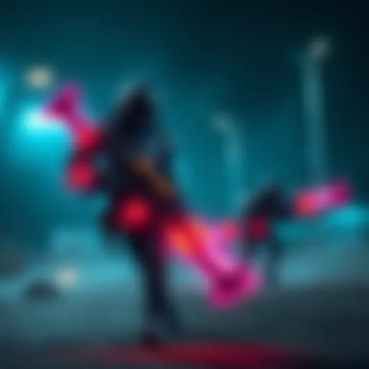 A character in armor acquiring Blastwave Striders in a game environment with glowing effects